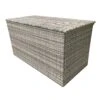 12mm Half Round Weave Grey Rattan Large Cushion Box