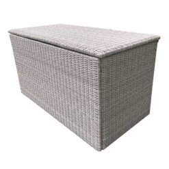 8mm Half Round Weave Grey Rattan Large Cushion Box