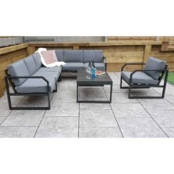 Alarna Grey Aluminium Corner Sofa Set With Single Chair 10 Alarna Grey Aluminium Corner Sofa Set With Single Chair -Garden Furniture Sales alarna grey aluminium corner sofa set with single chair p78597 135363 zoom