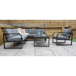 Alarna Grey Aluminium Corner Sofa Set With Single Chair 11 Alarna Grey Aluminium Corner Sofa Set With Single Chair -Garden Furniture Sales alarna grey aluminium corner sofa set with single chair p78597 135364 zoom