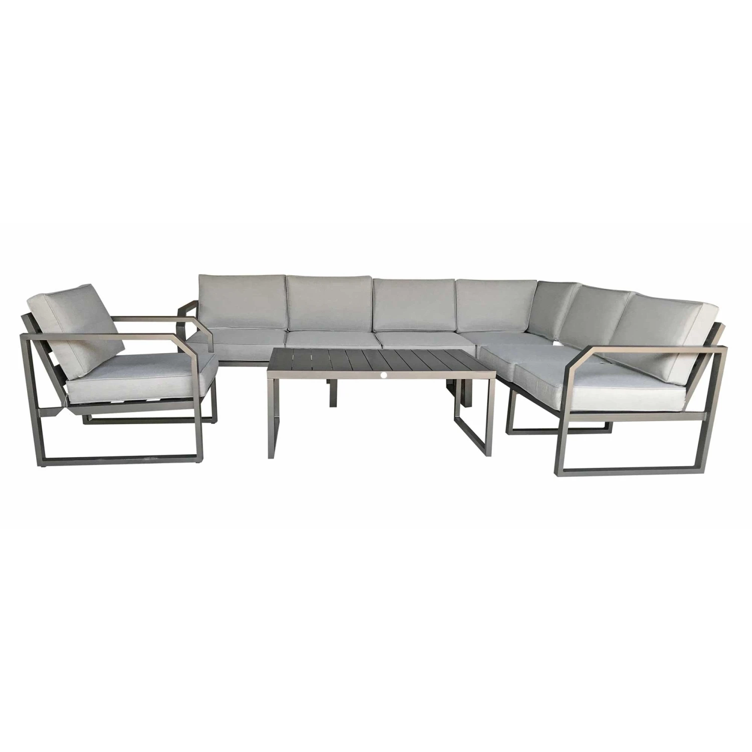 Alarna Grey Aluminium Corner Sofa Set With Single Chair 7 Alarna Grey Aluminium Corner Sofa Set With Single Chair - Image 7