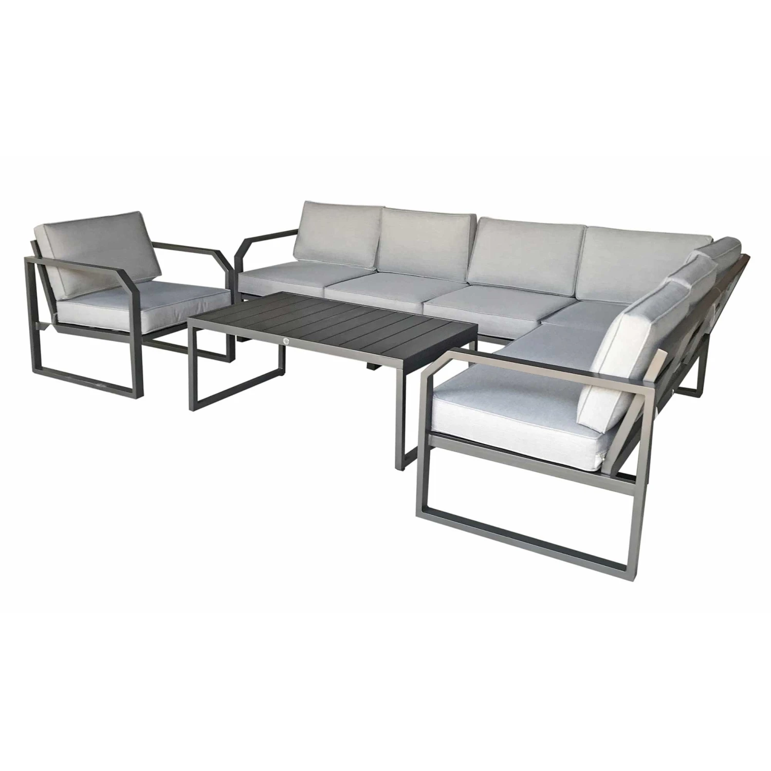Alarna Grey Aluminium Corner Sofa Set With Single Chair 8 Alarna Grey Aluminium Corner Sofa Set With Single Chair - Image 8