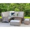 Alexandra Grey Rattan Corner Sofa Dining Set With Lift Table