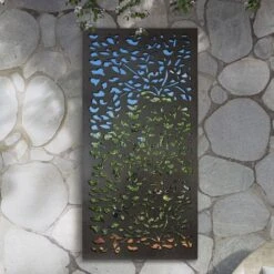 Amarelle Extra Large Metal Leaf Design Decorative Garden Screen Mirror