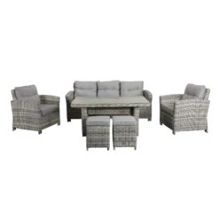 Amy Grey Rattan 7 Seater Sofa Dining Set -Garden Furniture Sales amy grey rattan 7 seater sofa dining set p78382 133538 zoom