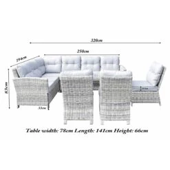 Amy Grey Rattan Corner Sofa Dining Set With 3 Chairs -Garden Furniture Sales amy grey rattan corner sofa dining set with 3 chairs p78383 133552 zoom