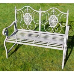 Antique Grey Garden Bench