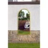 Arcus Gold Metal Framed Arched Garden Wall Mirror - 120x60cm