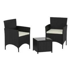 Bali Black 2 Seater With Square Table