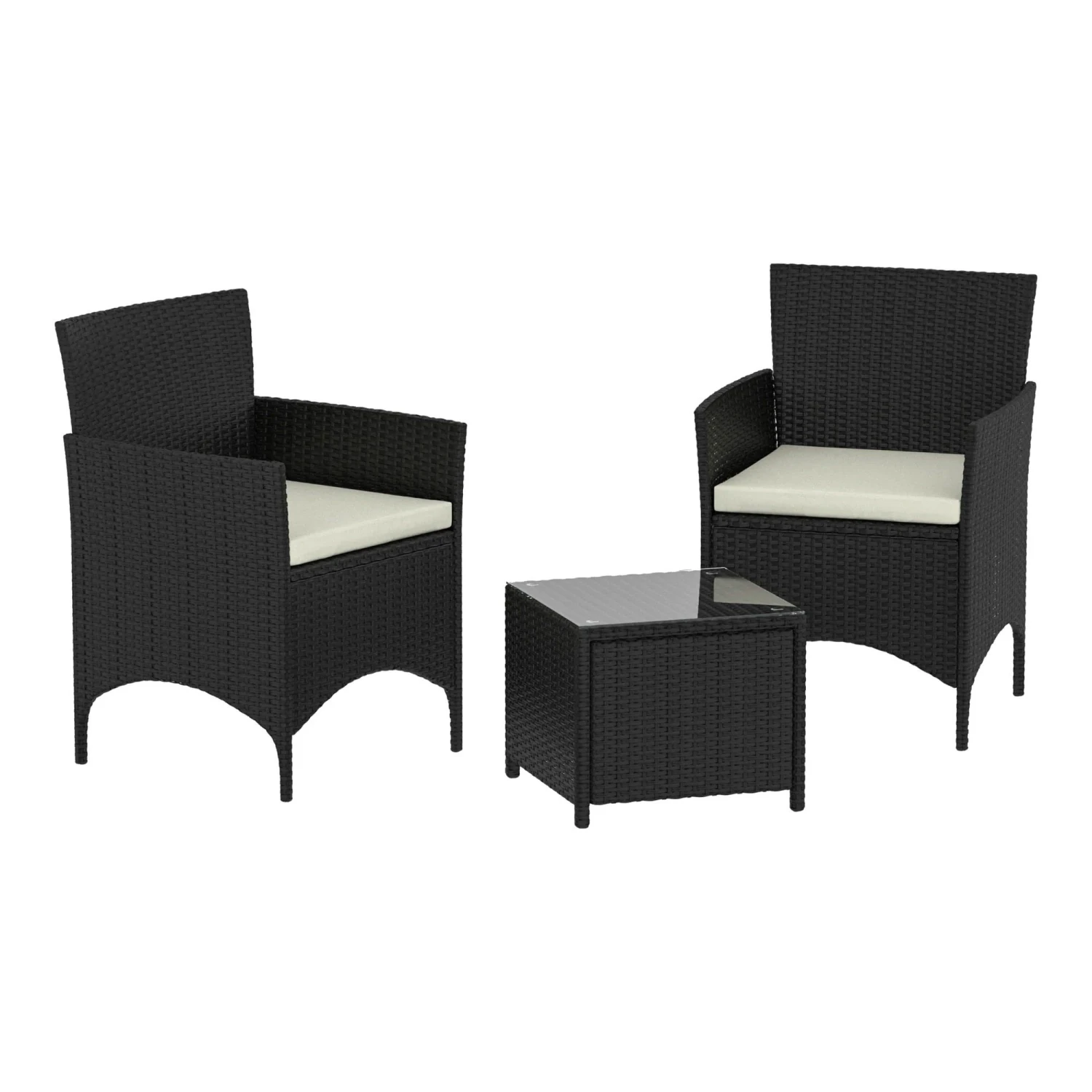 Bali Black 2 Seater With Square Table 2 Bali Black 2 Seater With Square Table - Image 2
