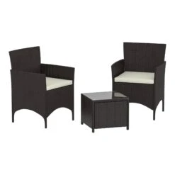 Bali Brown 2 Seater With Square Table