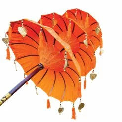 Bali Ceremonial Triple Parasol Orange & Gold -Garden Furniture Sales bali ceremonial triple parasol orange gold p68808 108358 zoom
