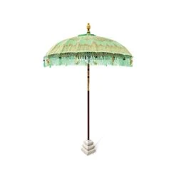 Bali Sun Parasol Mint And Gold 2m (With Pole Joint)