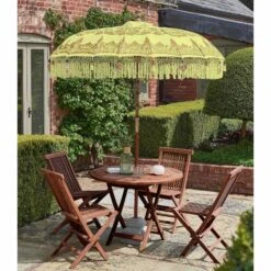 Bali Sun Parasol Yellow And Gold 2m (With Pole Joint)