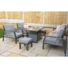 Bettina Grey Aluminium 7 Seater Sofa Dining Set With Lift Table