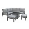 Bettina Grey Aluminium Corner Sofa Dining Set With 2 Benches
