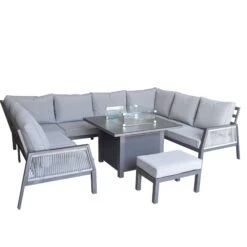 Bettina Grey U Shaped Dining Sofa Set With Gas Fire Pit Table & Stool 15 Bettina Grey U Shaped Dining Sofa Set With Gas Fire Pit Table & Stool -Garden Furniture Sales bettina grey u shaped dining sofa set with gas fire pit table stool p83634 173053 zoom