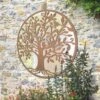 Bird Tree Design Round Garden Mirror