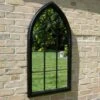 Black Arch Garden Mirror