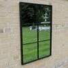 Black Metal 6 Panel Garden Mirror