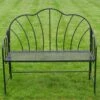 Black Outdoor Metal Bench