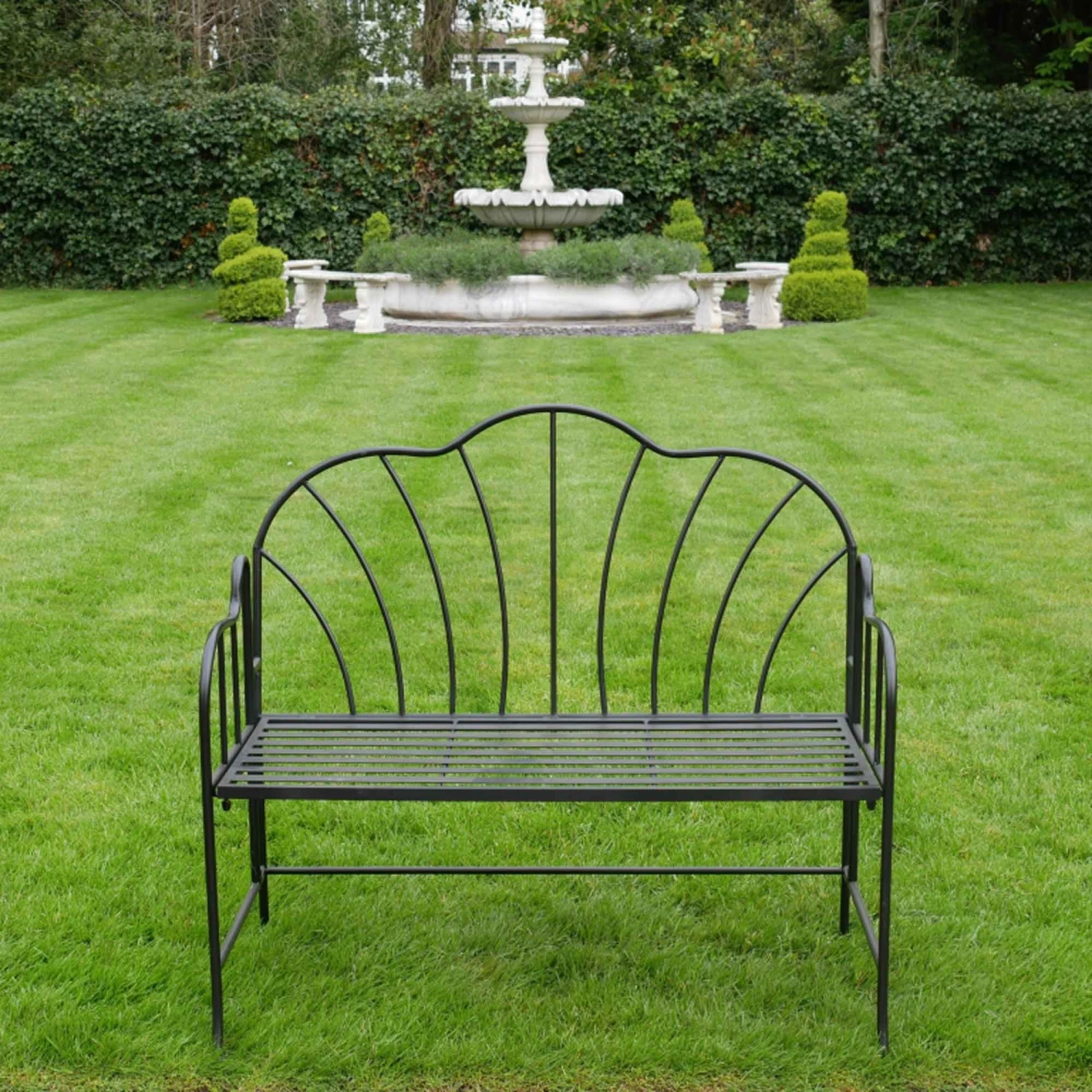 Black Outdoor Metal Bench 3 Black Outdoor Metal Bench - Image 3
