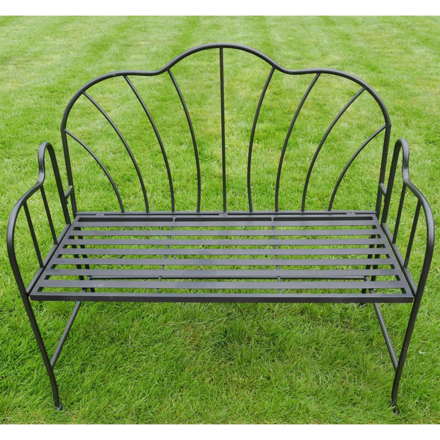 Black Outdoor Metal Bench 4 Black Outdoor Metal Bench - Image 4