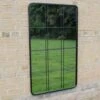 Black Rounded Corner 12 Panel Garden Mirror