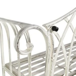 Brand New Garden Bench Rustic Metal White -Garden Furniture Sales brand new garden bench rustic metal white p79320 137699 zoom