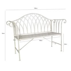 Brand New Garden Bench Rustic Metal White -Garden Furniture Sales brand new garden bench rustic metal white p79320 137700 zoom