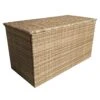 Caramel Brown Rattan Medium Cushion Box With Zipper Liner