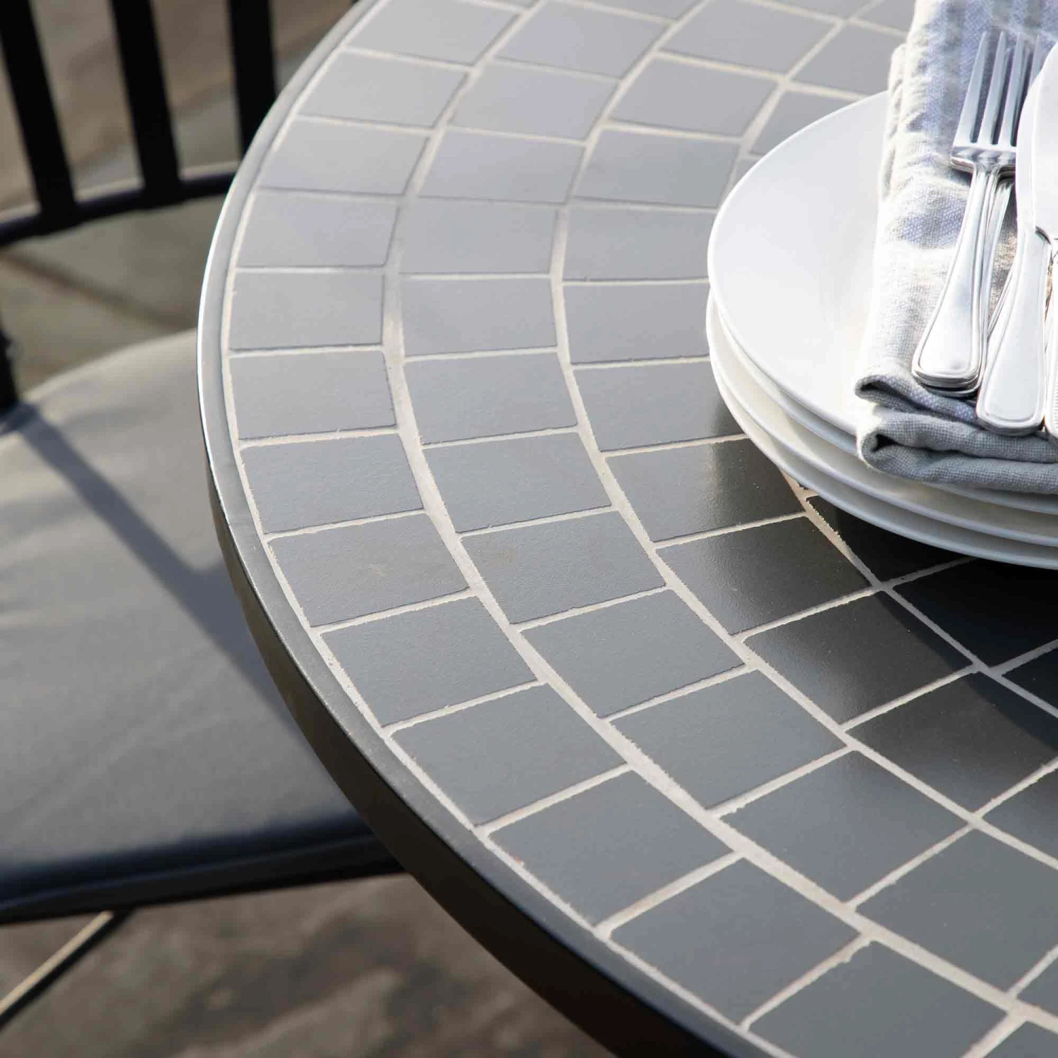 Charcoal Mosaic Top Outdoor Dining Table 3 Charcoal Mosaic Top Outdoor Dining Table - Image 3