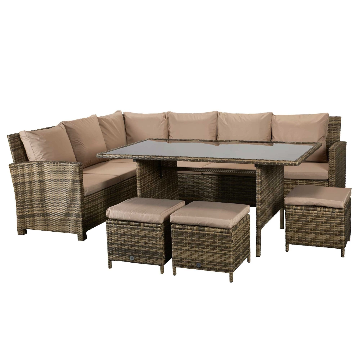 Charlotte Brown Rattan Corner Sofa Dining Set 4 Charlotte Brown Rattan Corner Sofa Dining Set - Image 4