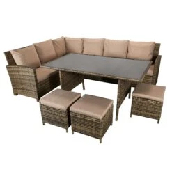 Charlotte Brown Rattan Corner Sofa Dining Set 12 Charlotte Brown Rattan Corner Sofa Dining Set -Garden Furniture Sales charlotte brown rattan corner sofa dining set p78385 133565 zoom