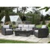 Corse Grey Rattan 3 Seater Dining Set With Rising Table