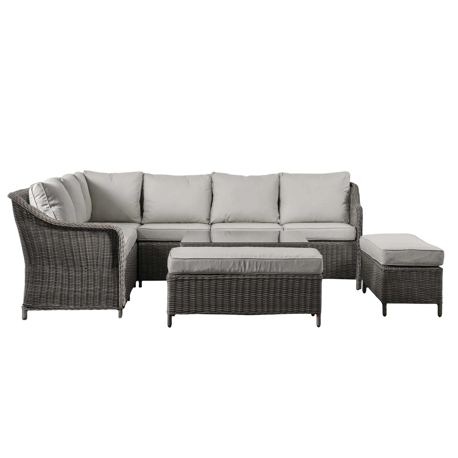 Corse Grey Rattan Square Dining Set With Rising Table 2 Corse Grey Rattan Square Dining Set With Rising Table - Image 2