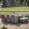 Corse Natural Rattan 10 Seater Cube Dining Set