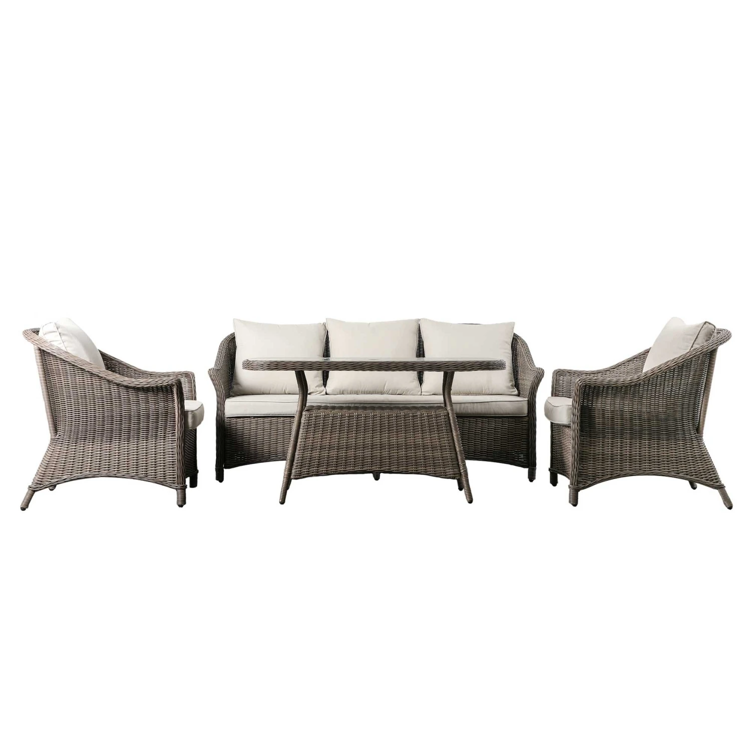 Corse Natural Rattan Rounded Sofa Dining Set 2 Corse Natural Rattan Rounded Sofa Dining Set - Image 2
