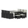 Cuba 10 Seater Black Rattan Set
