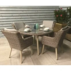 Featured Products -Garden Furniture Sales danielle grey rattan 4 seater round dining set p78427 133878 zoom