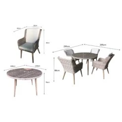 Danielle Grey Rattan 4 Seater Round Dining Set -Garden Furniture Sales danielle grey rattan 4 seater round dining set p78427 133881 zoom