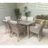 Danielle Grey Rattan 6 Seater Rectangular Dining Set