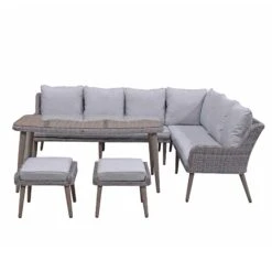 Danielle Grey Rattan Corner Sofa Dining Set -Garden Furniture Sales danielle grey rattan corner sofa dining set p78430 133910 zoom