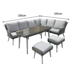 Danielle Grey Rattan Corner Sofa Dining Set -Garden Furniture Sales danielle grey rattan corner sofa dining set p78430 134790 zoom