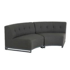 Dark Grey Curved 2 Seater Section Sofa