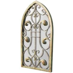 Dorset Rustic Arch Scroll Design Metal Garden Mirror -Garden Furniture Sales dorset rustic arch scroll design metal garden mirror p75583 118379 zoom
