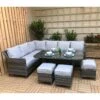 Edwina Multi Grey Rattan Corner Sofa Dining Set