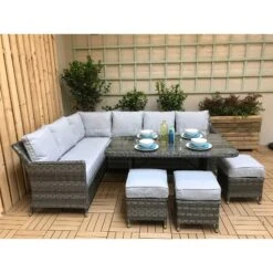 Edwina Multi Grey Rattan Corner Sofa Dining Set -Garden Furniture Sales edwina multi grey rattan corner sofa dining set p78443 133959 zoom