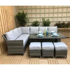 Edwina Multi Grey Rattan Corner Sofa Dining Set -Garden Furniture Sales edwina multi grey rattan corner sofa dining set p78443 133960 zoom