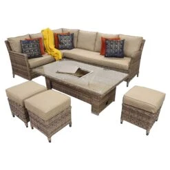 Featured Products -Garden Furniture Sales edwina natural and grey rattan corner sofa dining set with lift table p78449 134006 zoom